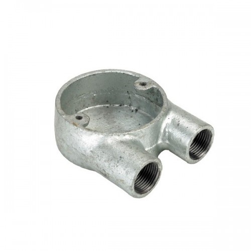 Niglon CBU225G Galvanised Steel 2 Way Round U Box For 25mm Steel Conduit