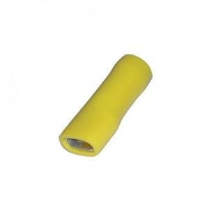 SWA 63YFPT Yellow Pre-Insulated Female Push-On Terminal (Pack Size 100) Tab Size 6.3mm x 0.8mm | Cable DiaØ: 4mm² - 6mm²