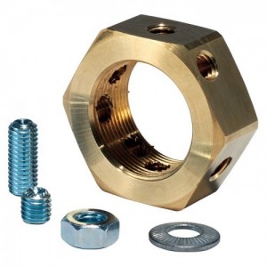 SWA BELN40-PK1 EarthingNut™ Brass Earthing Nut With M10 Grub Screw, Connecting Bolts & Allen Key 40mm