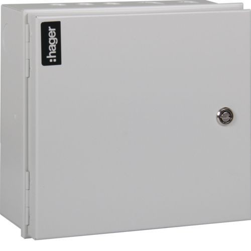 Hager JK306H White Metal 6 Way Type A Single Phase SPN  Distribution Board With 100A 30mA RCD Isolator Width: 254mm | Height: 236mm | Depth: 125mm