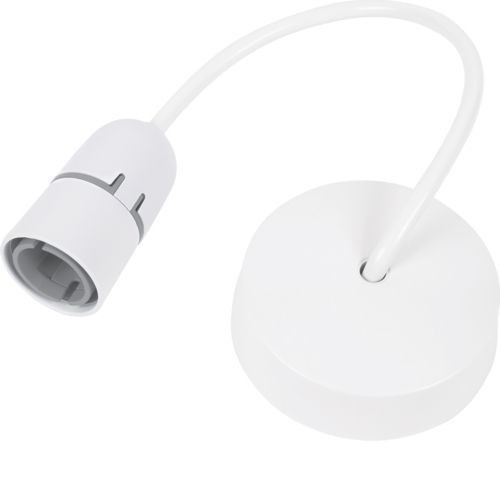 Hager 624SEL212/9 White Safety Pendant Set With Access Ceiling Rose, 9 Inch Pullcord & Short Skirt