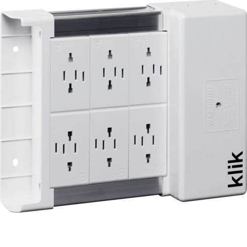 Hager KLDS6 Klik White 6 Way Lighting Distribution Box 6A Width: 288mm | Height: 222mm | Depth: 73mm