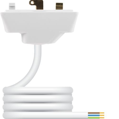 Hager P64AX/2.0 Klik AX White 4 Pin Pre-Wired Plug With 2m x 0.75mm² PVC Flexible Lead 6A