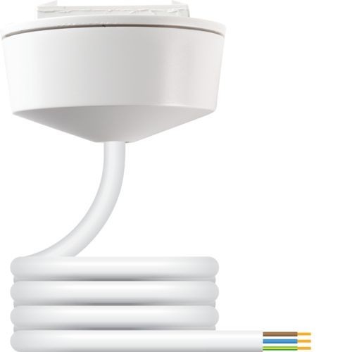 Hager PCR2000/1.0PVC/3 Klik White 3 Pin Pre-Wired Plug-In Ceiling Rose With 3m x 1.0mm² PVC Flexible Lead 6A