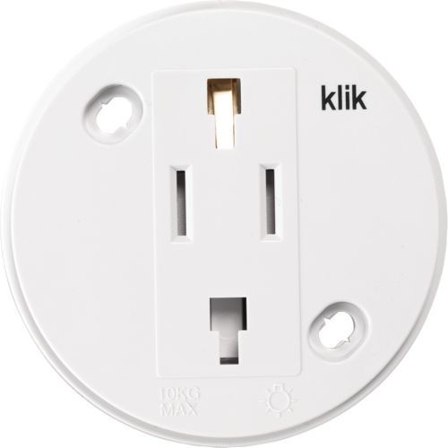 Hager S27 Klik White 3 Pin Round BESA Socket 6A Dia Ø: 74mm | Depth: 7mm