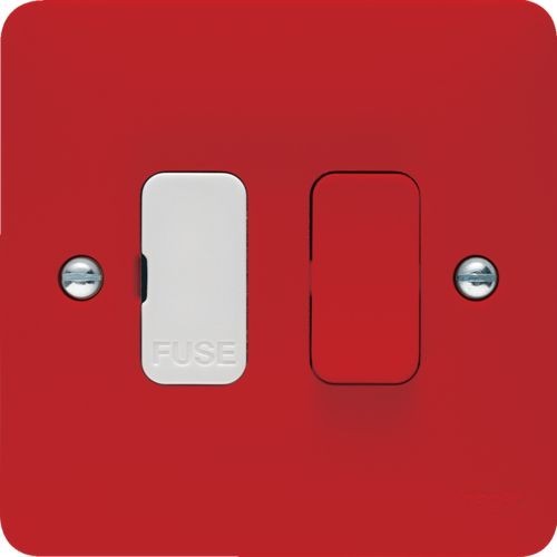 Hager WMSSU83RR Sollysta Red Moulded Double Pole Switched Fused Connection Unit 13A