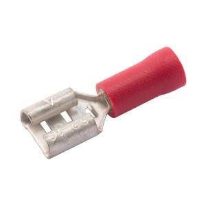 SWA 63RFP  Nylon/Red Copper Push-On Female Preinsulated Terminal Pack 100 6.3-0.8mm