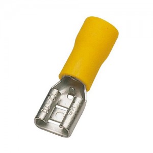 SWA 63YFP  Nylon/Yellow Copper Push-On Female Preinsulated Terminal Pack 100 6.3-0.8mm