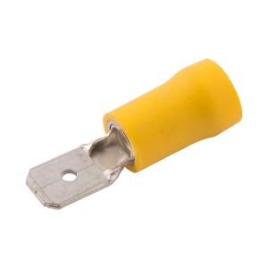 SWA 63YMP  Nylon/Yellow Copper Push-On Male Preinsulated Terminal Pack 100 6.3-0.8mm
