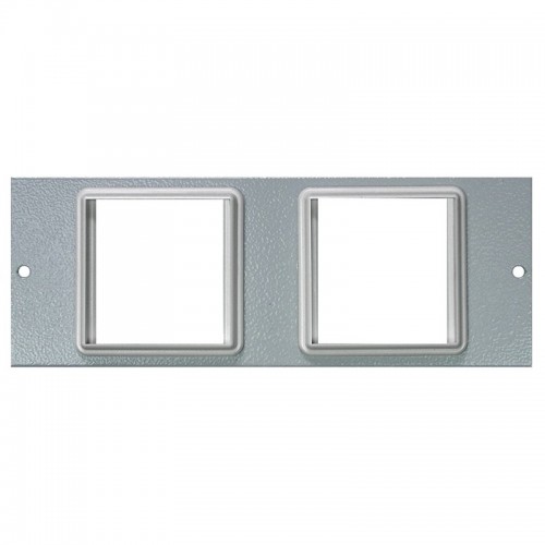Tass STO279 Galvanised Steel 2 Way Euro Module Plate With 50mm x 50mm Module Cutouts For 4 Compartment Floor Boxes Length 185mm | Width: 68mm