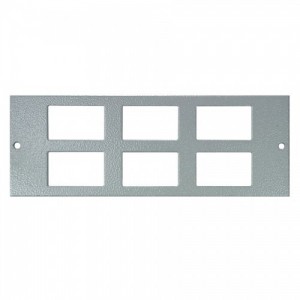 Tass STO280 Galvanised Steel 6 Module Data Plate With 37mm x 22mm LJ6C Module Cutouts For 4 Compartment Floor Boxes Length 185mm | Width: 68mm
