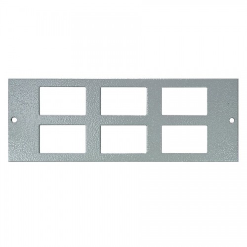 Tass STO280 Galvanised Steel 6 Module Data Plate With 37mm x 22mm LJ6C Module Cutouts For 4 Compartment Floor Boxes Length 185mm | Width: 68mm