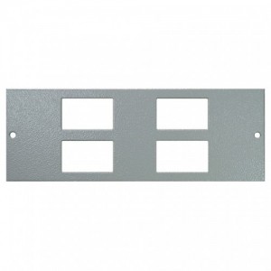 Tass STO285 Galvanised Steel 4 Module Data Plate With 37mm x 22mm LJ6C Module Cutouts For 4 Compartment Floor Boxes Length 185mm | Width: 68mm