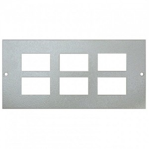 Tass STO289 Galvanised Steel 6 Module Data Plate With 37mm x 22mm LJ6C Module Cutouts For 3 Compartment Floor Boxes Length 185mm | Width: 89mm