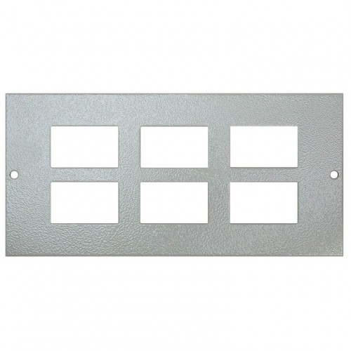 Tass STO289 Galvanised Steel 6 Module Data Plate With 37mm x 22mm LJ6C Module Cutouts For 3 Compartment Floor Boxes Length 185mm | Width: 89mm