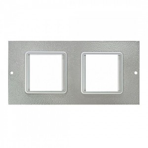 Tass STO294 Galvanised Steel 2 Way Euro Module Plate With 50mm x 50mm Module Cutouts For 3 Compartment Floor Boxes Length 185mm | Width: 89mm