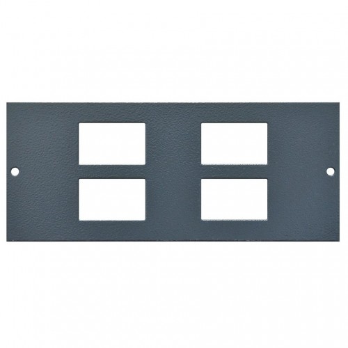 Tass STO302 Dark Grey Galvanised Steel 4 Module Data Plate With 37mm x 22mm LJ6C Module Cutouts For TFB3S Floor Boxes Length 185mm | Width: 76mm