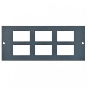 Tass STO306 Dark Grey Galvanised Steel 6 Module Data Plate With 37mm x 22mm LJ6C Module Cutouts For TFB3S Floor Boxes Length 185mm | Width: 76mm