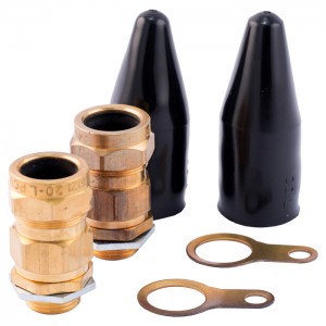 SWA CW20SPACK  Brass Premier Outdoor Cable Gland Pack c/w Shroud/Earth Tag/Locknut 20mm
