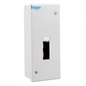 Hager IU2 White Steel 1 Row 2 Module DIN Rail Enclosure Without Door Height: 152mm | Width: 80mm | Depth: 62mm
