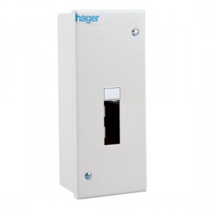 Hager IU44 White Steel 1 Row 4 Module Extended Height DIN Rail Enclosure Without Door Height: 312mm | Width: 125mm | Depth: 74mm