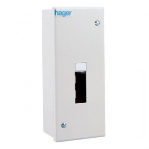 Hager IU41 White Steel 1 Row 1 Module Extended Height DIN Rail Enclosure Without Door Height: 152mm | Width: 50mm | Depth: 62mm