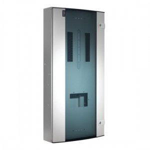 Hager JK224BG Invicta3 White Metal 24 Way Three Phase TPN Distribution Board With Glazed Door - Requires Incomer 250A