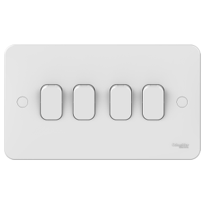 Schneider Electric GGBL1042 Lisse White Moulded 4 Gang 2 Way Plateswitch 10AX
