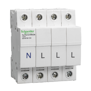 Schneider Electric SEA9TB1254 Acti9 Isobar 4 Module Four Pole Terminal Block - Suitable For Direct Connection 125A