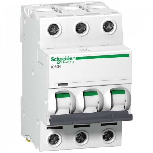 Schneider Electric A9F54310 Acti9 iC60H 3 Module Triple Pole Type C Miniature Circuit Breaker MCB For Commercial Installations 10A 15kA