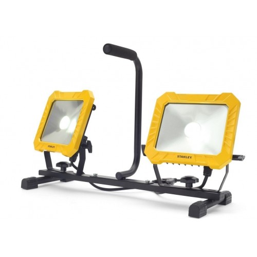 Forum Lighting SXLS31332E Stanley Yellow Aluminium Twin LED Work Light With Daylight White LEDs & Black Aluminium Frame