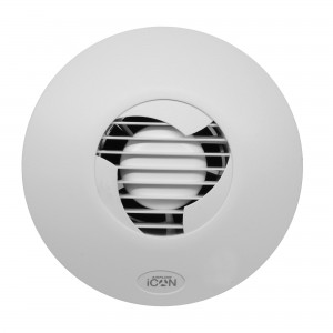 Airflow 72683701 iCON15S White Round Low Energy Low Voltage 4 Inch Axial Fan With Iris Shutter & Remote Transformer For Remote Switching IPX4 12V