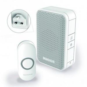 Honeywell DC311NBS Series 3 White 4 Tune Wireless Plug-In Door Chime Kit With Pre-Linked White Wireless Bell Push