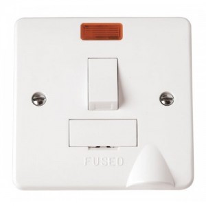 Click CMA052 Mode White Moulded Double Pole Switched Fused Connection Unit With Neon & Base Flex Outlet 13A