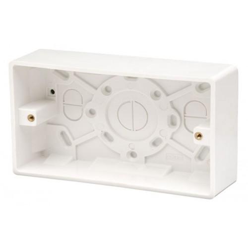 Click CMA084 Mode White Moulded 2 Gang Surface Mounting Box Depth: 35mm