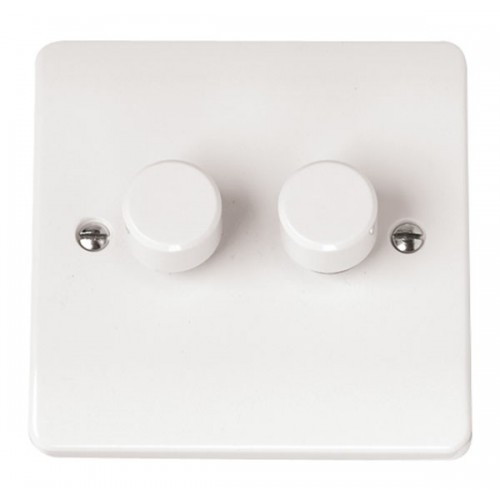 Click CMA146 Mode White Moulded 2 Gang 2 Way Inductive Dimmer Switch 250VA