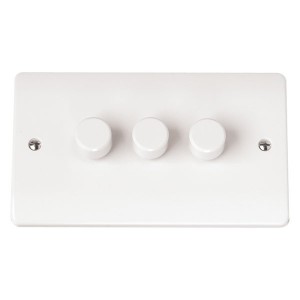 Click CMA147 Mode White Moulded 3 Gang 2 Way Inductive Dimmer Switch 250VA