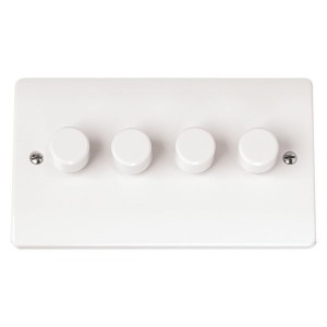 Click CMA148 Mode White Moulded 4 Gang 2 Way Inductive Dimmer Switch 250VA