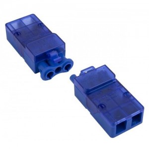 Scolmore CT105C Flow Blue 3 Pole Fast-Fit Complete Push-In Connector With CT105 Male + Female Connectors 20A 240V