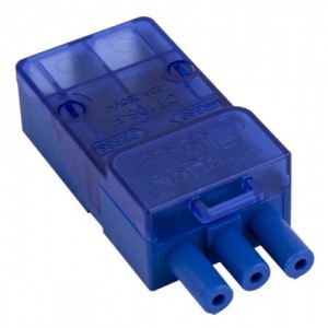 Scolmore CT105F Flow Blue 3 Pole Fast-Fit Female Push-In Connector 20A 240V