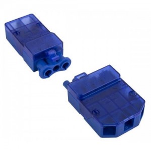 Scolmore CT115C Flow Blue 3 Pole Fast-Fit Complete Push-In Connector With CT105 Male + Female Connectors & Loop 20A 240V