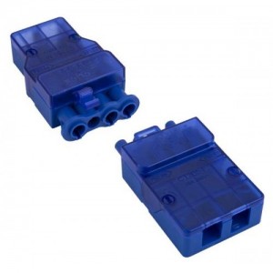 Scolmore CT205C Flow Blue 4 Pole Fast-Fit Complete Push-In Connector With CT205 Male + Female Connectors 20A 240V