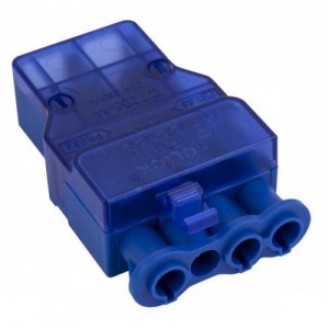 Scolmore CT205M Flow Blue 4 Pole Fast-Fit Male Push-In Connector 20A 240V