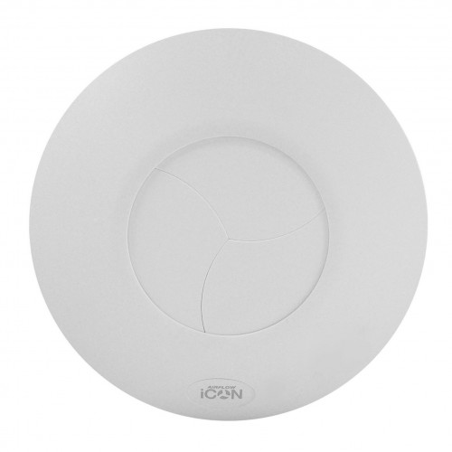 Airflow 72591701 iCON60 White Round Mixed Flow Mains Voltage 6 Inch Axial Fan With Iris Shutter For Remote Switching IPX4 230V