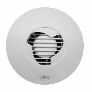 Airflow 72683501 iCON15 White Round Low Energy Mains Voltage 4 Inch Axial Fan With Iris Shutter For Remote Switching IPX4 230V