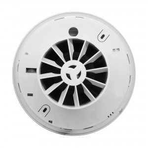 Airflow 72683501 iCON15 White Round Low Energy Mains Voltage 4 Inch Axial Fan With Iris Shutter For Remote Switching IPX4 230V