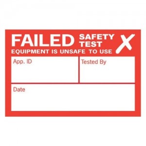 Kewtech 250FAIL Red/White Polyvinyl Appliance Fail Labels (Pack Size 250)