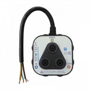Kewtech KEWCHECKR2FL R2 Socket Testing Adaptor With Fly Lead Works With Insulation / Continuity / Multi-Function Testers