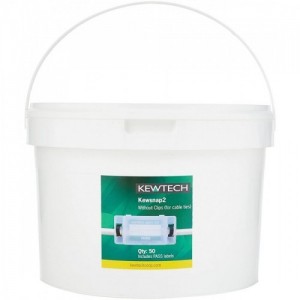 Kewtech KEWSNAP2 Durable Plastic Snap Tags Bucket - No Clips With Green/White Polyvinyl Appliance Pass Labels - Requires Cable Ties (Pack Size 50)