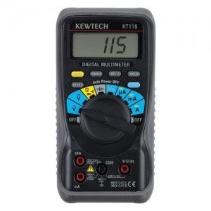Kewtech KT115 Digital Auto/Manual Ranging Multimeter With Data Hold, Capacitance + Frequency Measurement, Continuity Buzzer & 4000 Count LCD Display